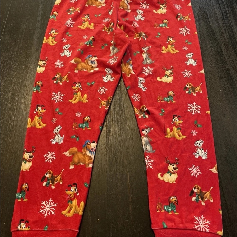 Disney Dogs Holiday Velour Leggings Jogger Pajama Pants Christmas 2021 Size 1X - Picture 7 of 9